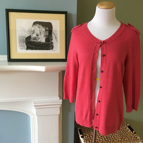 GAP Heathered Pink Cotton-Blend Cardigan - Picture 1 of 8